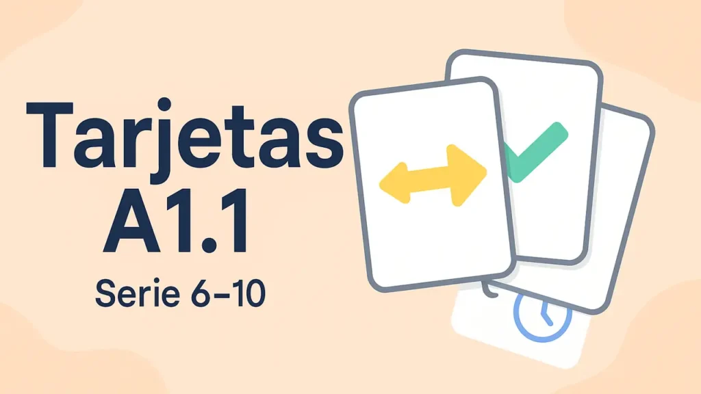 imagen con fondo beige y letra de Tarjetas A1.1
