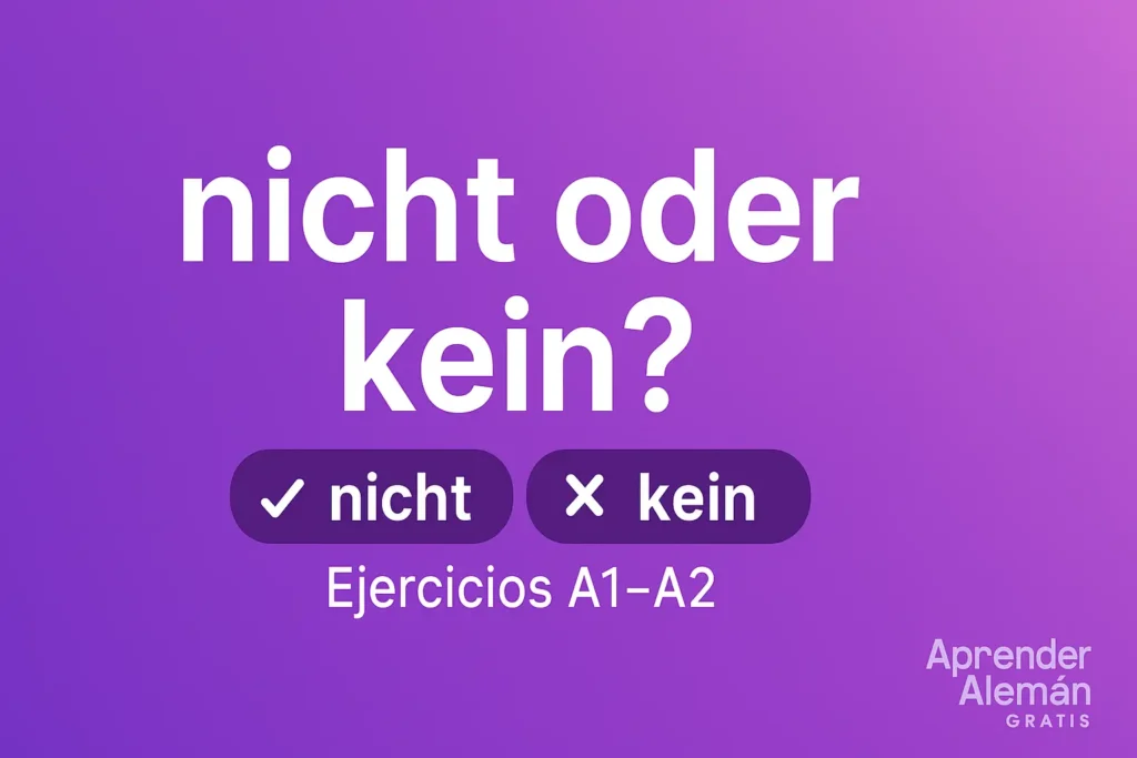 imagen con fondo lila y texto de nicht oder kein