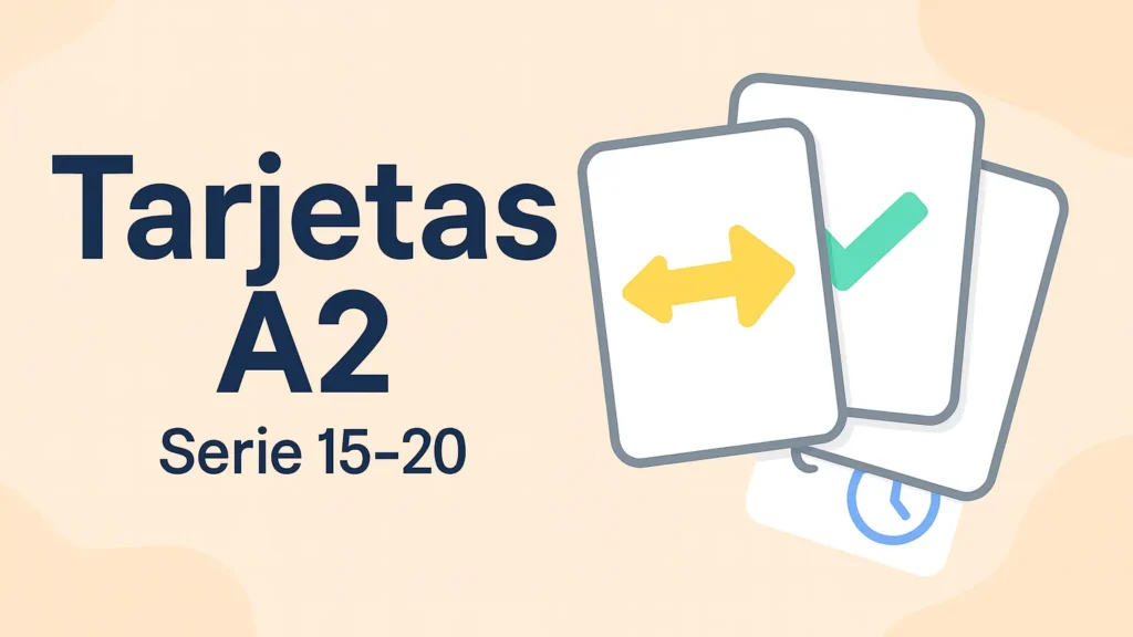 Tarjetas A2 – Serie 15-20, miniatura con tres cartas e iconos de flecha.