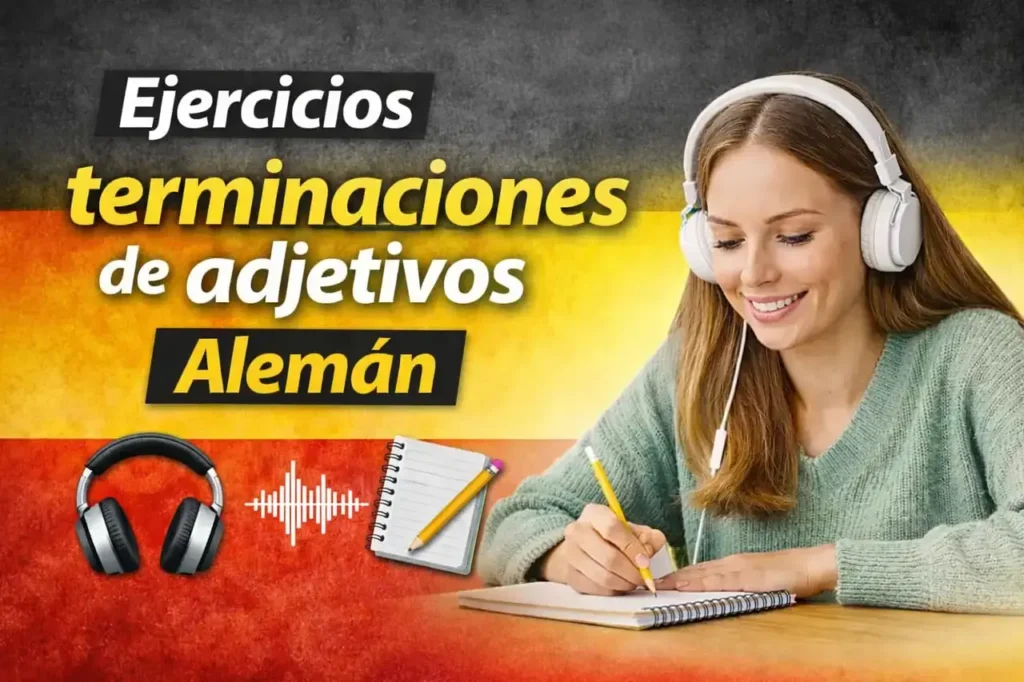 Ejercicios de terminaciones de adjetivos en alemán A1 para practicar la declinación paso a paso